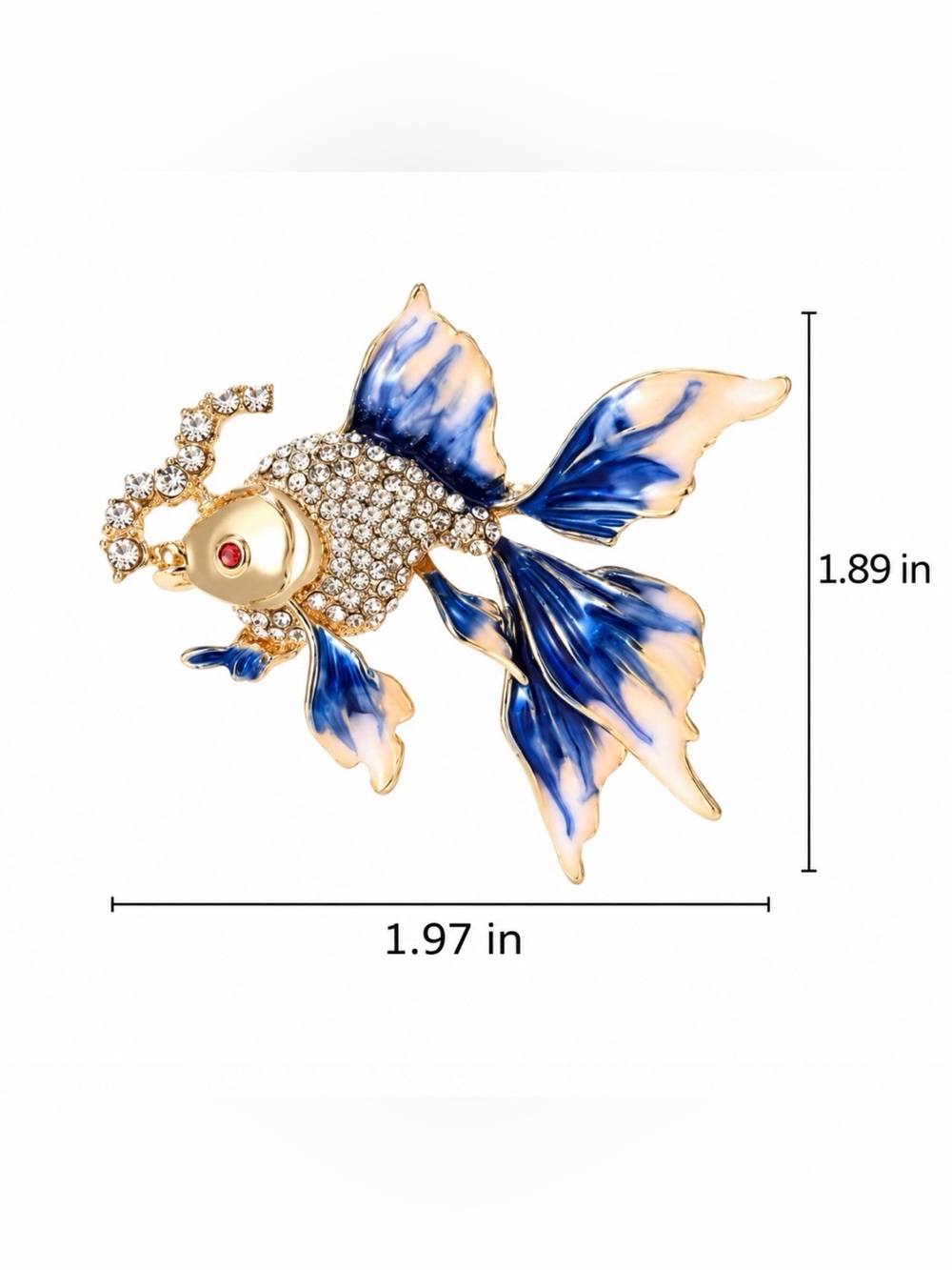 Goldfish Rhinestone Brooch Modern New - Picture 5 of 6